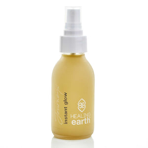 healing journeys instant glow 100ml in a white frosted glass bottle