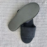 Washable black terry towel open toe slipper. Shop at www.sramenities.co.za