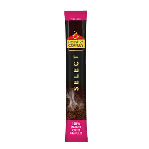 House of Coffees mild, smooth instant coffee in single-serving sachets. Pack size: 500 x 1.8 g. Sold by SR Amenities Hotel and Spa Supplies. www.sramenities.co.za