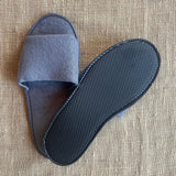 Washable grey terry towel open toe slipper. Shop at ww.sramenities.co.za