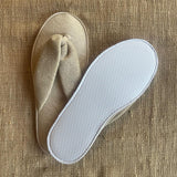 Stone washable and reusable thong style slipper made from terry towel fabric with textured water resistant sole. Shop at www.sramenities.co.za