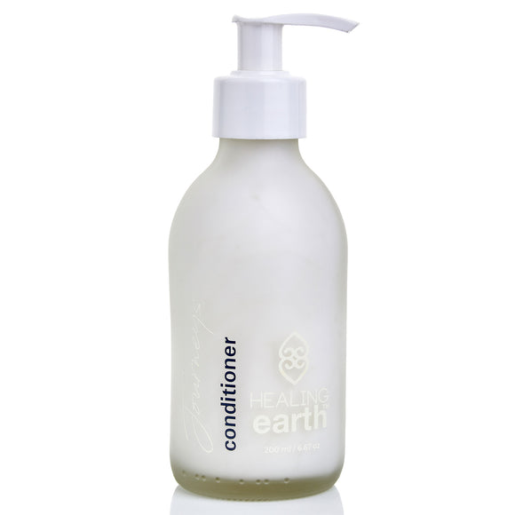 healing journeys conditioner 200ml in white frosted glass bottle