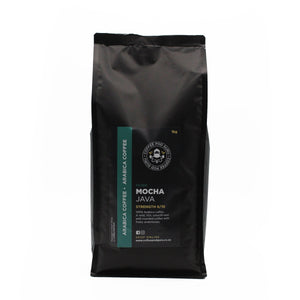 1 Kg Mocha Java Ground Filter Coffee by The Coffee Pod Guru lockable bag. Sold by SR Amenities Hotel and Spa Supplies. www.sramenities.co.za