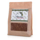 Belinzona Loose Organic Rooibos Tea in re-sealable brown paper bag. Pack size: 200 g. Sold by SR Amenities Hotel and Spa Supplies. www.sramenities.co.za