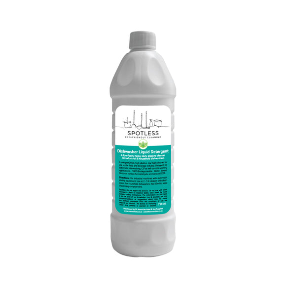 SPOTLESS Eco-Friendly Natural Dishwasher Liquid Detergent - Empty Refill Bottle 750ml