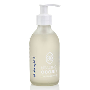 healing ocean shampoo 200ml white frosted glass