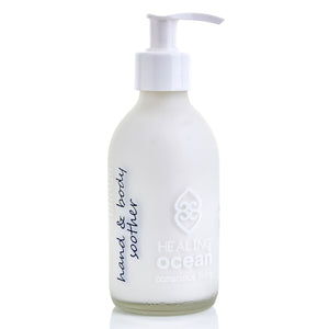 healing ocean hand and body soother 200ml white frosted glass