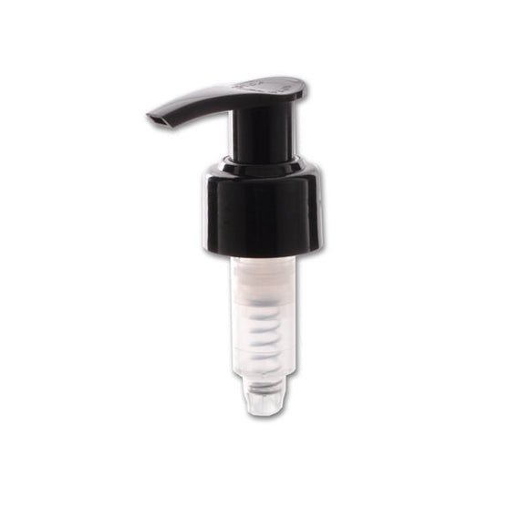 Black pump nozzle, size 24/410 mm for 250ml plastic bottles. Buy at SR Amenities Hotel and Spa Supplies, www.sramenities.co.za