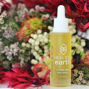 Healing Earth Pinotage Therapy Marula and Rose Hydrating Serum. Sold by SR Amenities Hotel and Spa Supplies.