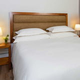 Pure cotton 200 thread count cotton percale duvet cover in white. Sold by SR Amenities Hotel and Spa Supplies at www.sramenities.co.za