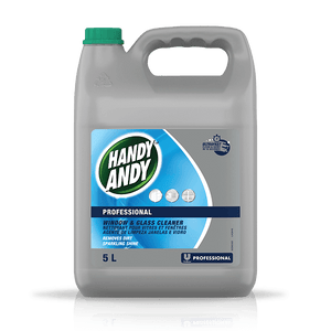 Unilever Handy Andy Professional Window & Glass Cleaner in a 5 litre container. Sold by SR Amenities Hotel and Spa Supplies.