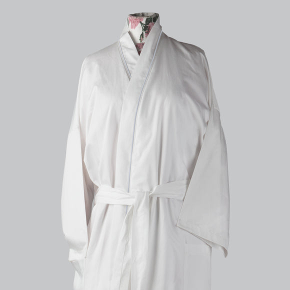 A luxuriously soft and comfortable bathrobe made from 400 thread count Egyptian cotton sateen with satin stitch finish. Sold by SR Amenities Hotel and Spa Supplies at www.sramenities.co.za